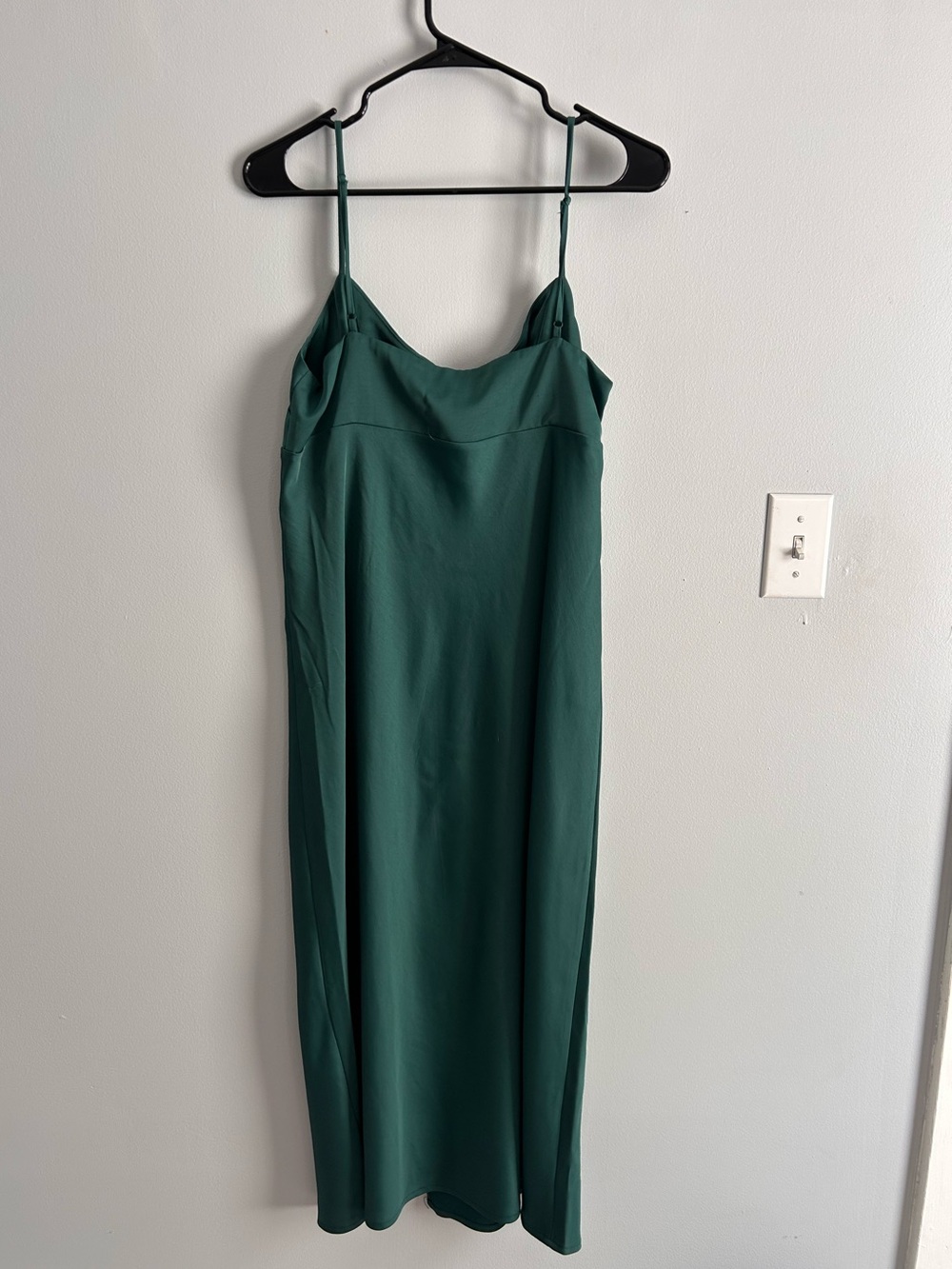 A New Day Emerald Green Slip Midi Dress Size M Satin Cami Dress - Picture 2 of 4